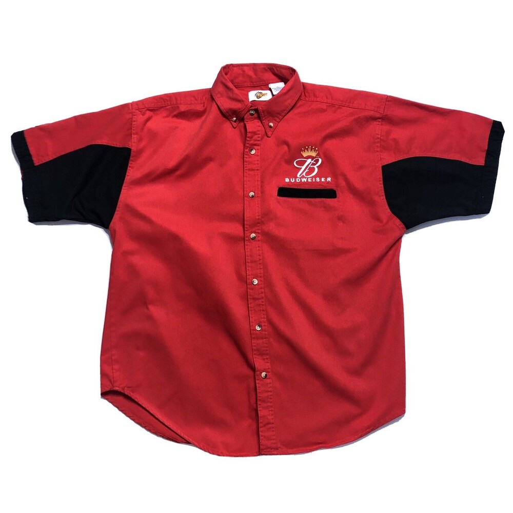 Budweiser Winners Circle Dale Earnhardt Jr. 8 Short Sleeve Shirt Size XL Red